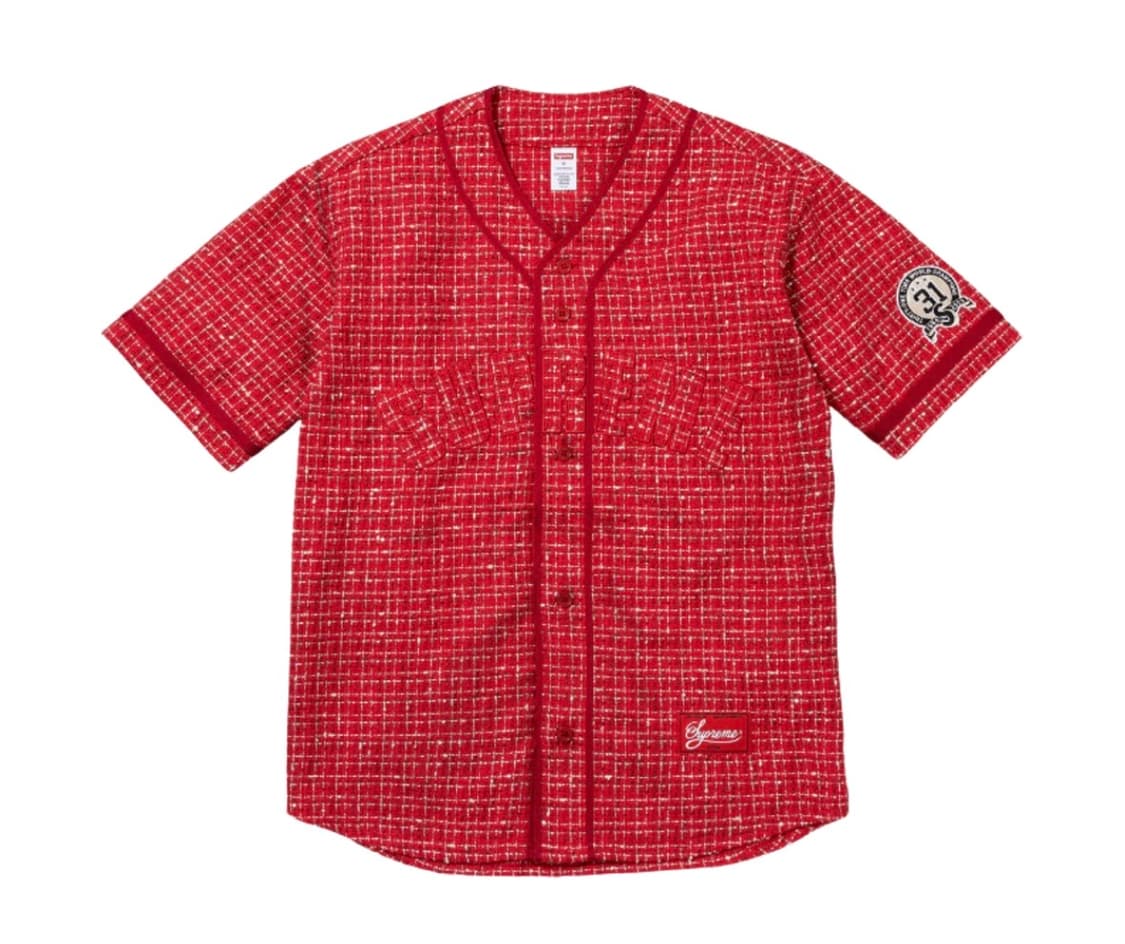 슈프림 부클 베이스볼 저지 레드 M 상품이미지1