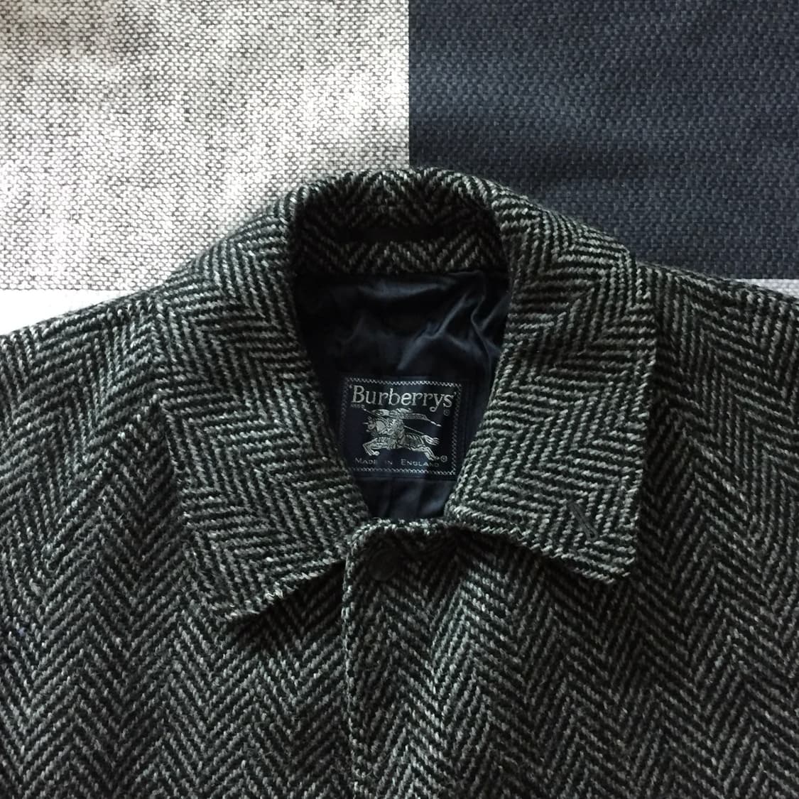 80s 버버리 트위드 발마칸 코트 상품이미지2