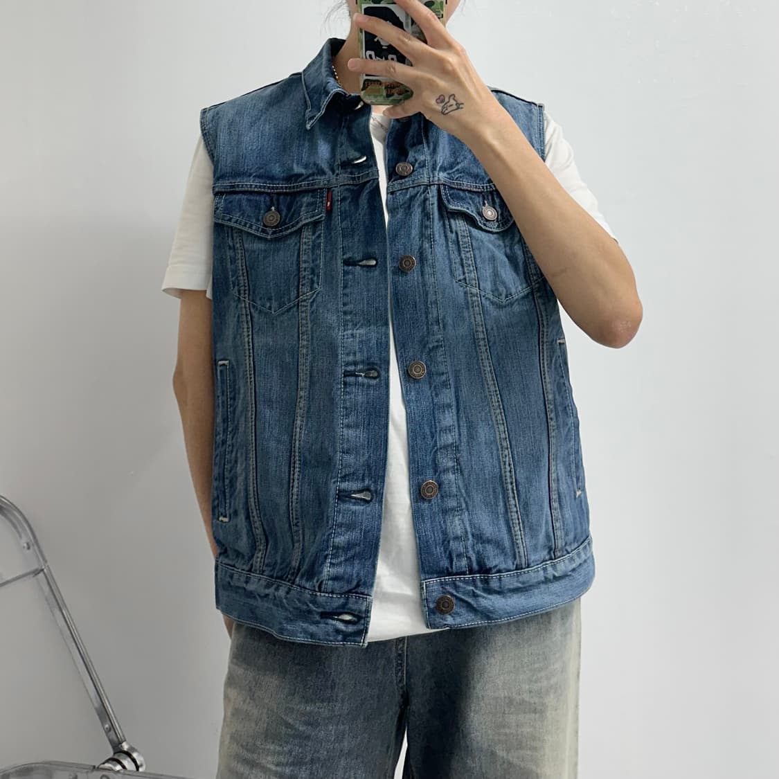 리바이스 포켓 데님 베스트 자켓 청조끼 상품이미지3