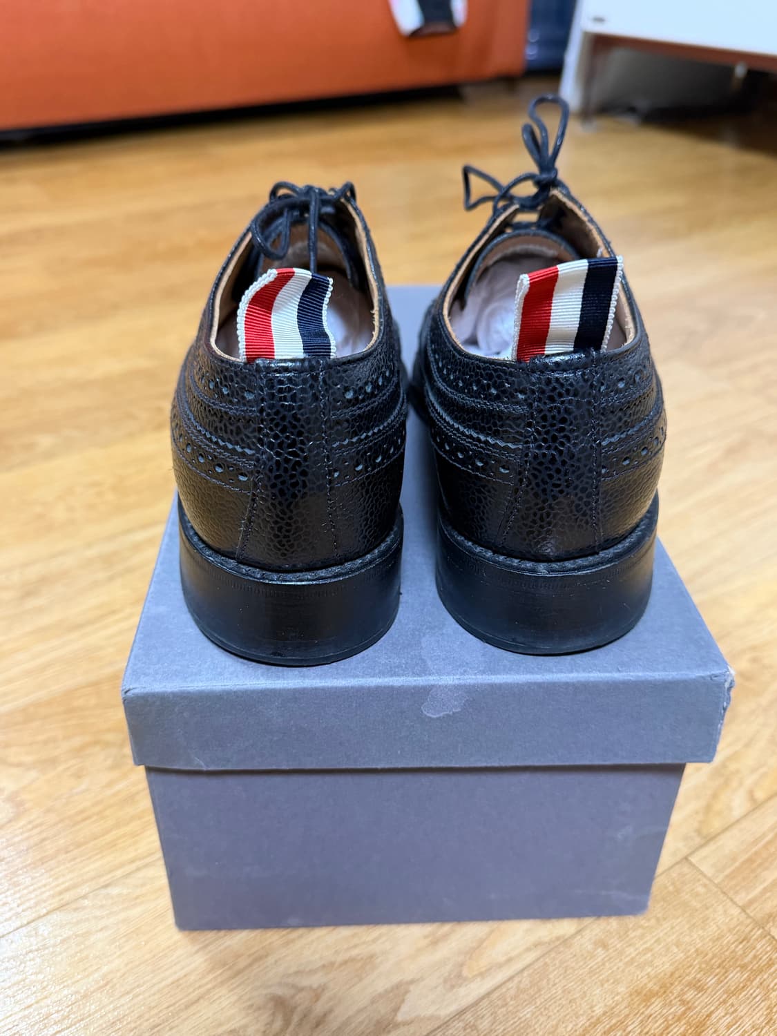 톰브라운 클레식 롱윙 페블 그레인 블랙(윙팁)/38.5 상품이미지6