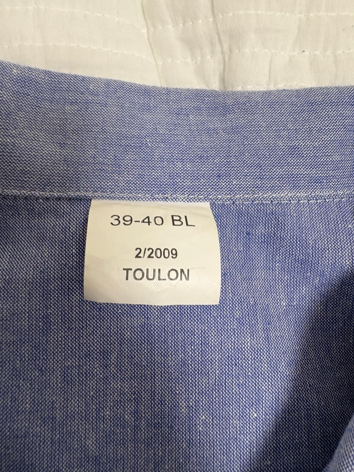 00‘s 프랑스 해군 툴롱항 보급 샴브레이 셔츠(105상당) 상품이미지2