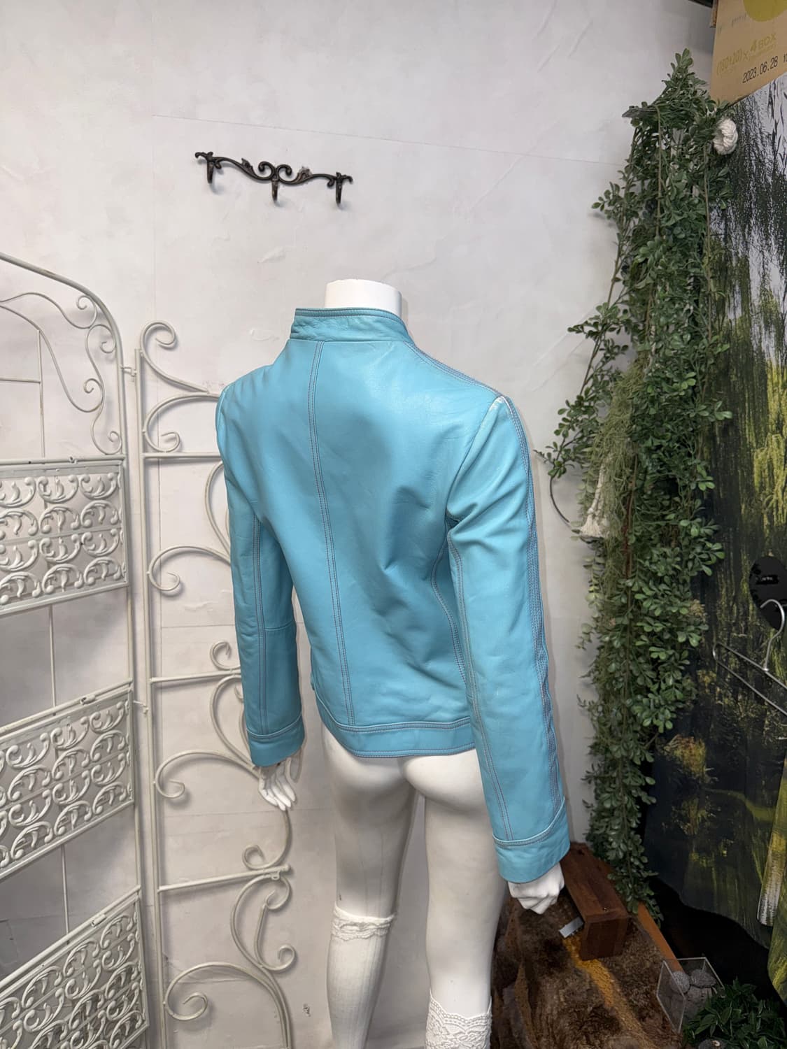 Sky blue lamb skin stitch jacket  상품이미지9