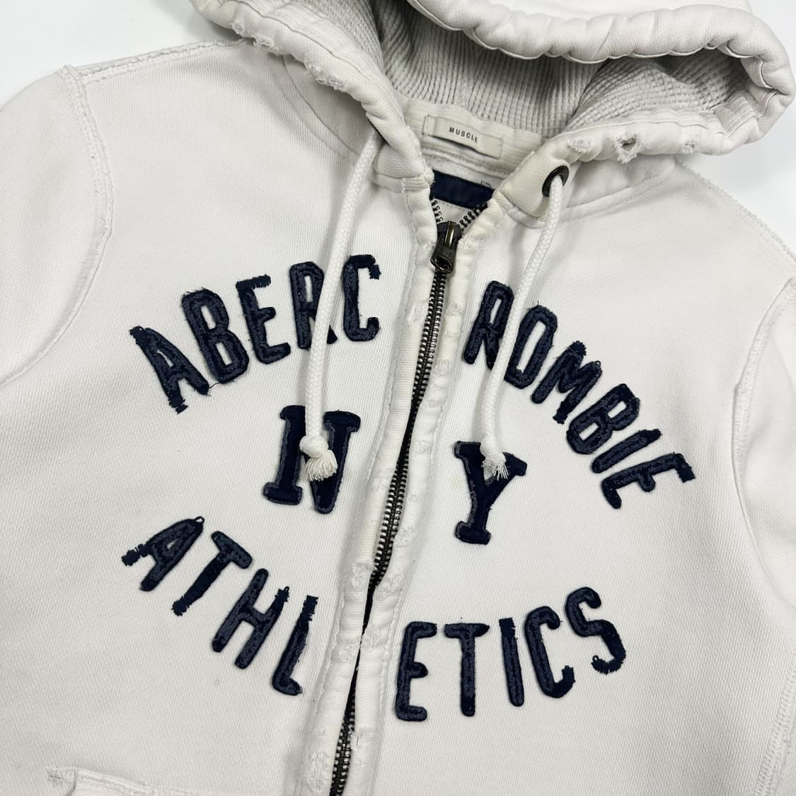 아베크롬비 og y2k 헤비코튼 후드집업 화이트 M 상품이미지3