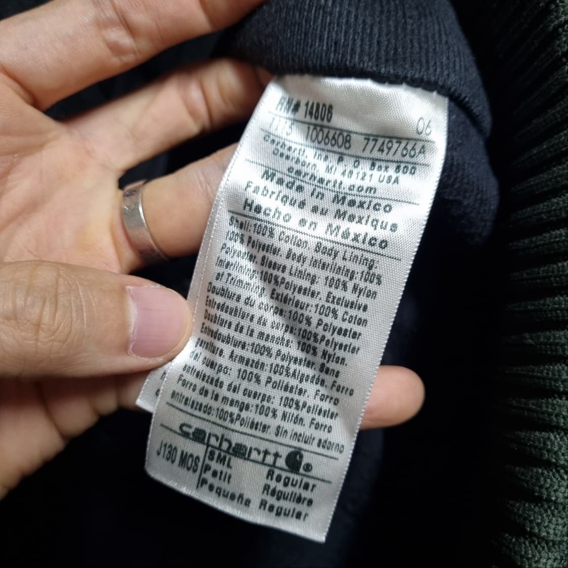 ( S ) 칼하트 J130 모스그린 덕 액티브 워크 자켓 상품이미지5