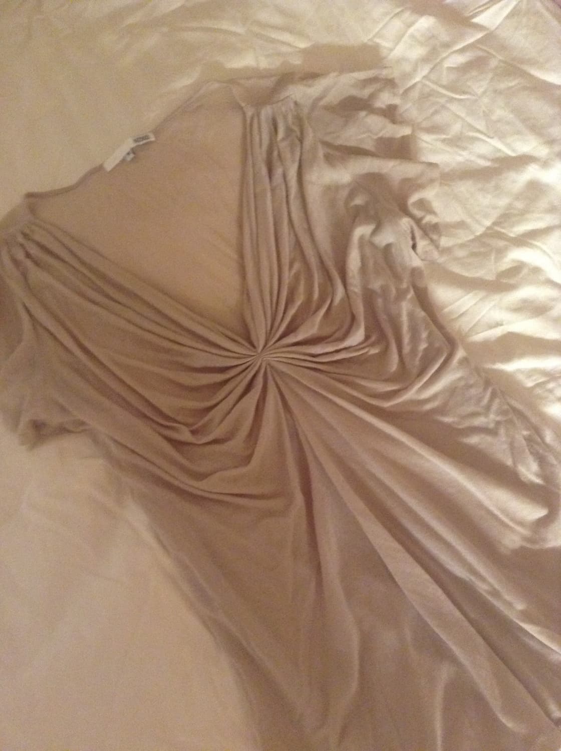 빈티지 베이지 셔링 브이넥 탑 상품이미지3