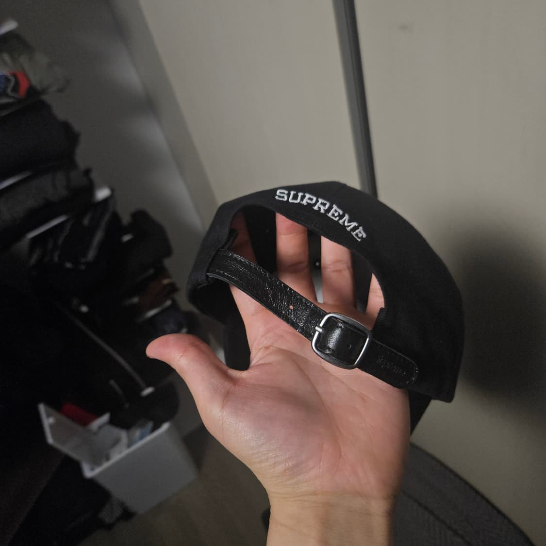 (최저가)슈프림 투톤 S 로고 6-패널 블랙 팝니다. 상태좋음 상품이미지3
