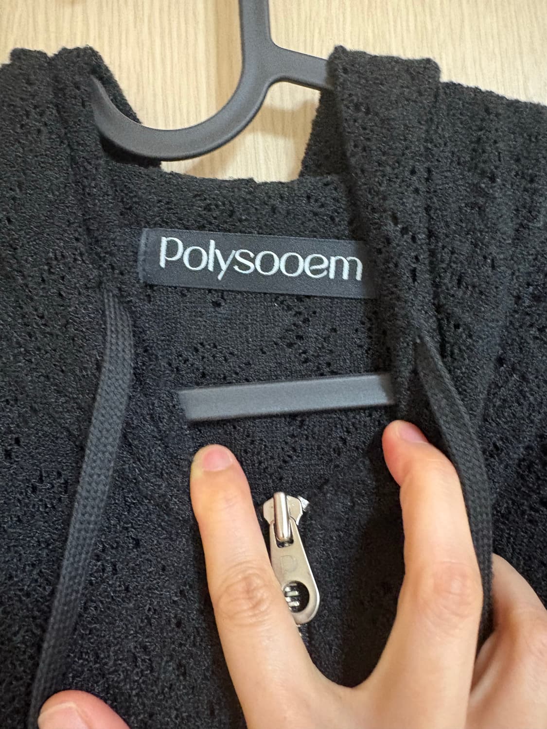 폴리수엠 보헤미안 레이스 후드집업 블랙 상품이미지3