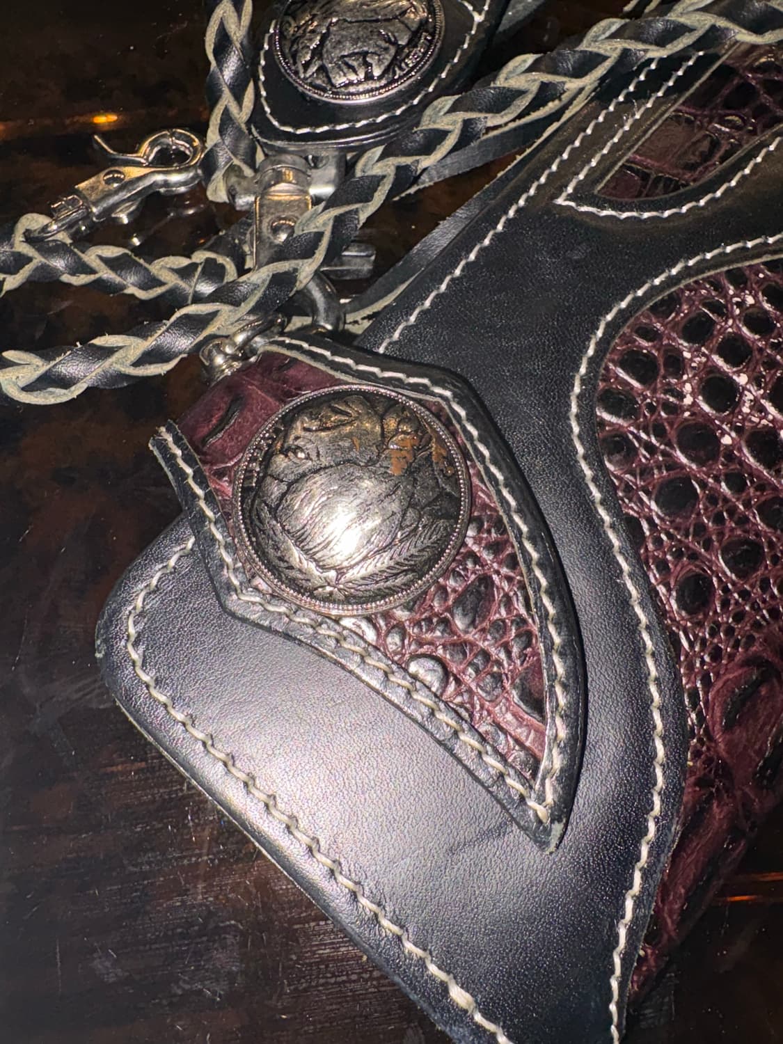 alligator leather keychain long wallet 상품이미지2