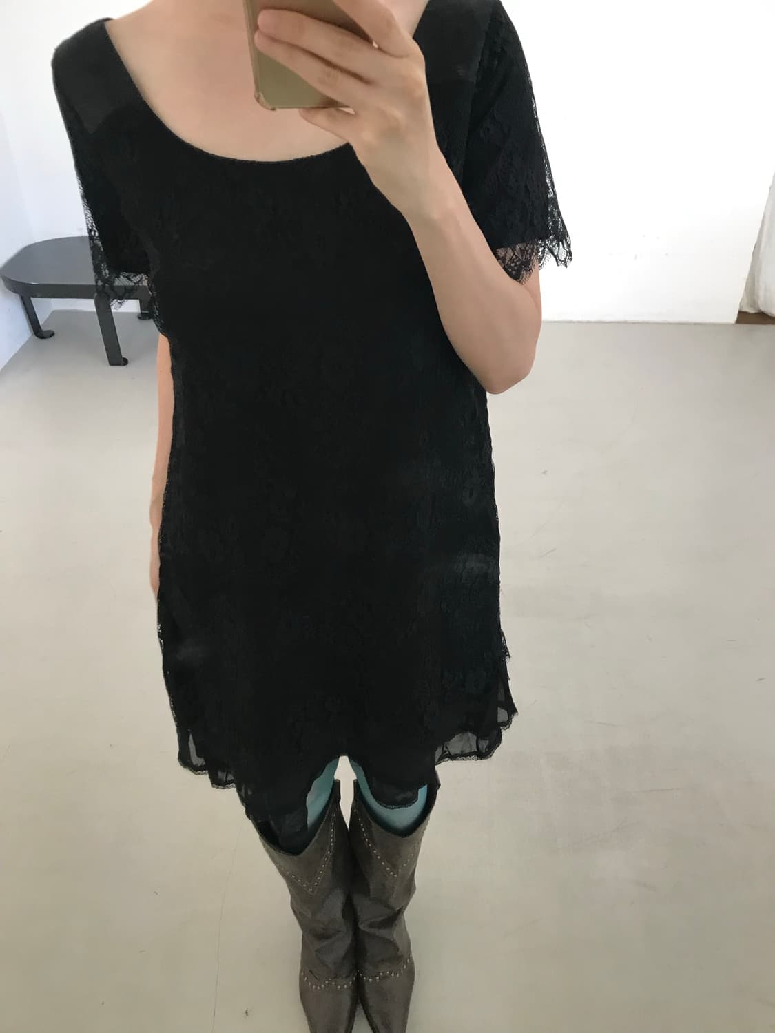 vintage black lace one-piece 상품이미지7