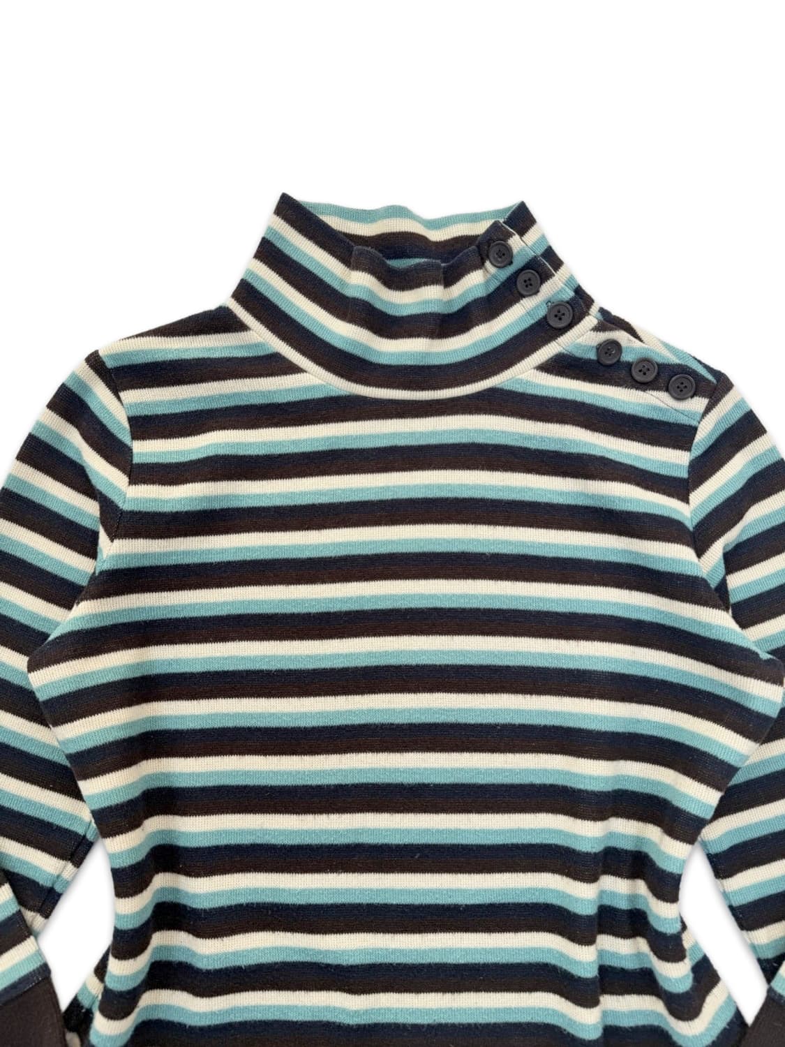 빈티지 Hushush 스트라이프 브라운 단추 디테일 니트 상품이미지3