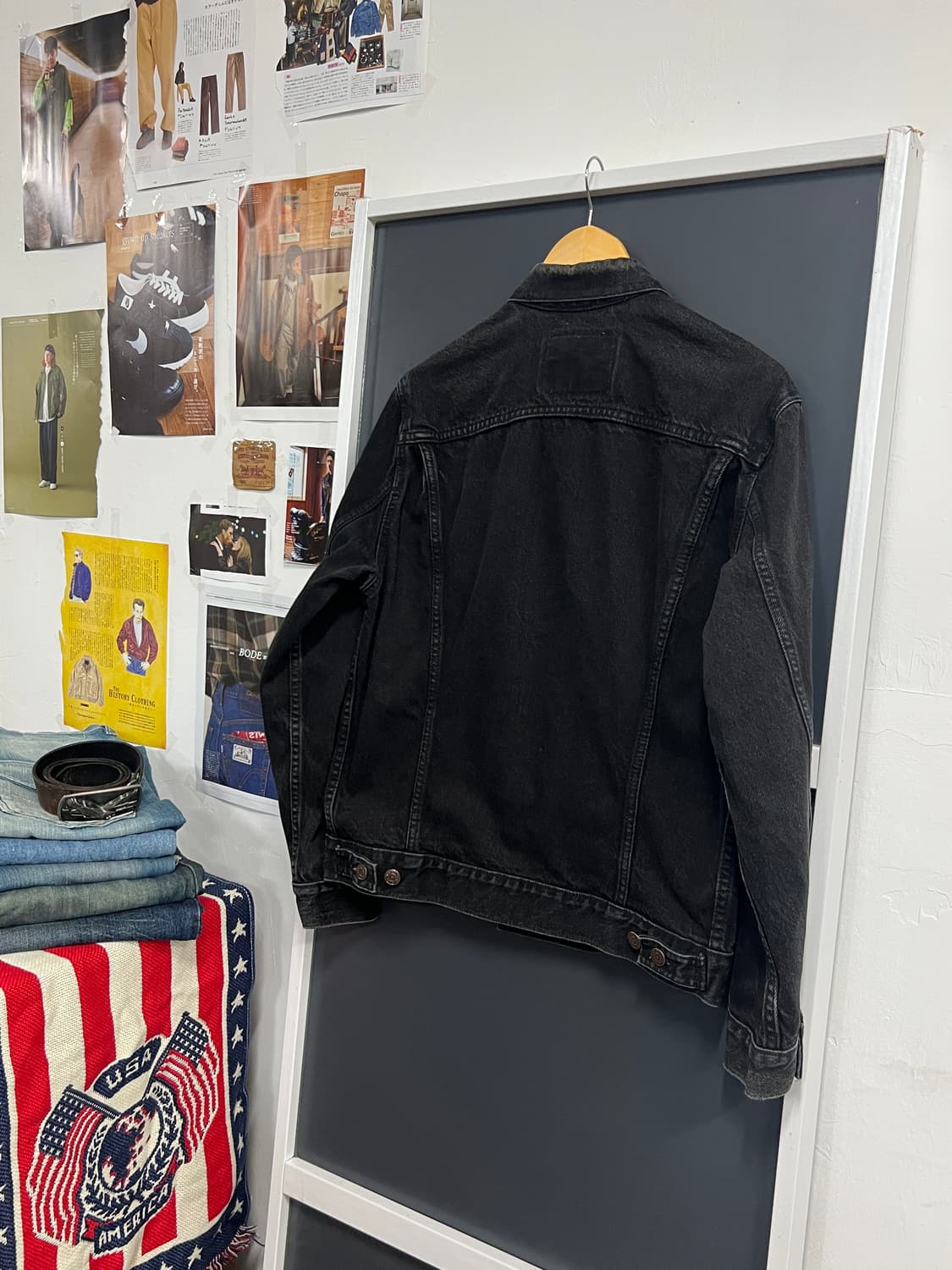 90s Levis 리바이스 3세대 75506 흑청 데님 트러커 상품이미지8