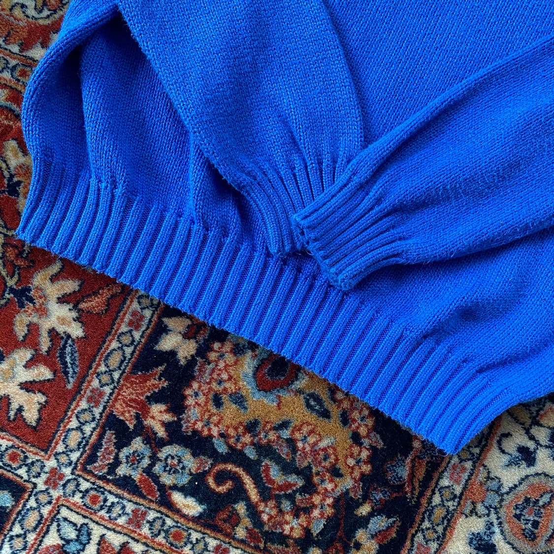 🌊Polo cotton knit bright blue 상품이미지4