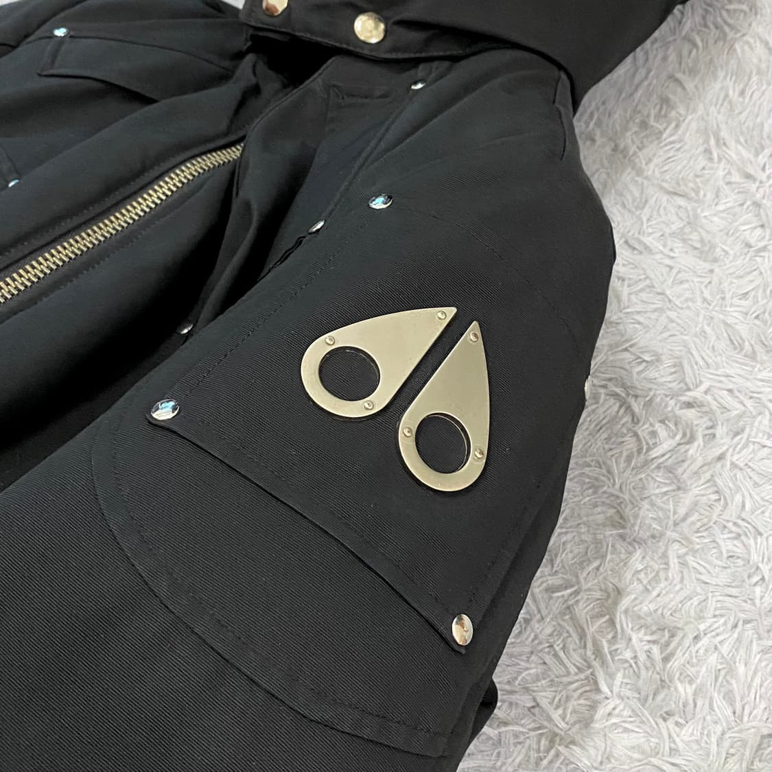 무스너클 발리스틱 봄버 패딩 블랙퍼 은색너클 블랙 S사이즈 상품이미지6