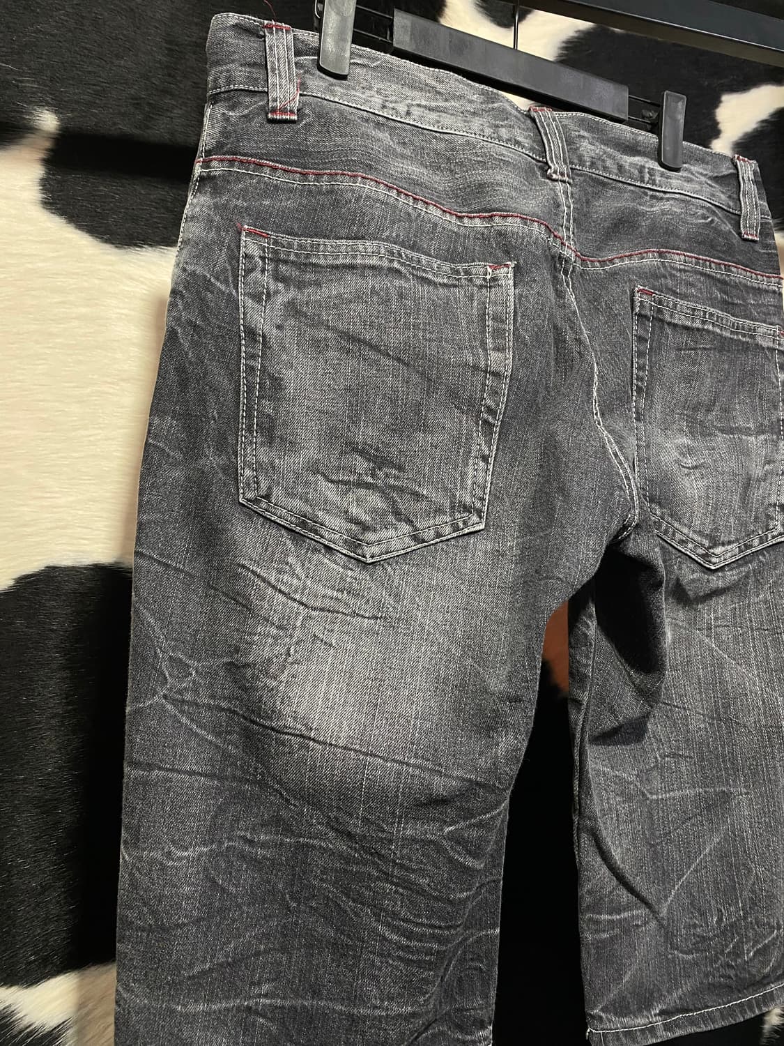Japanese vtg 펑크 프린팅 워싱 버뮤다 데님팬츠 상품이미지7