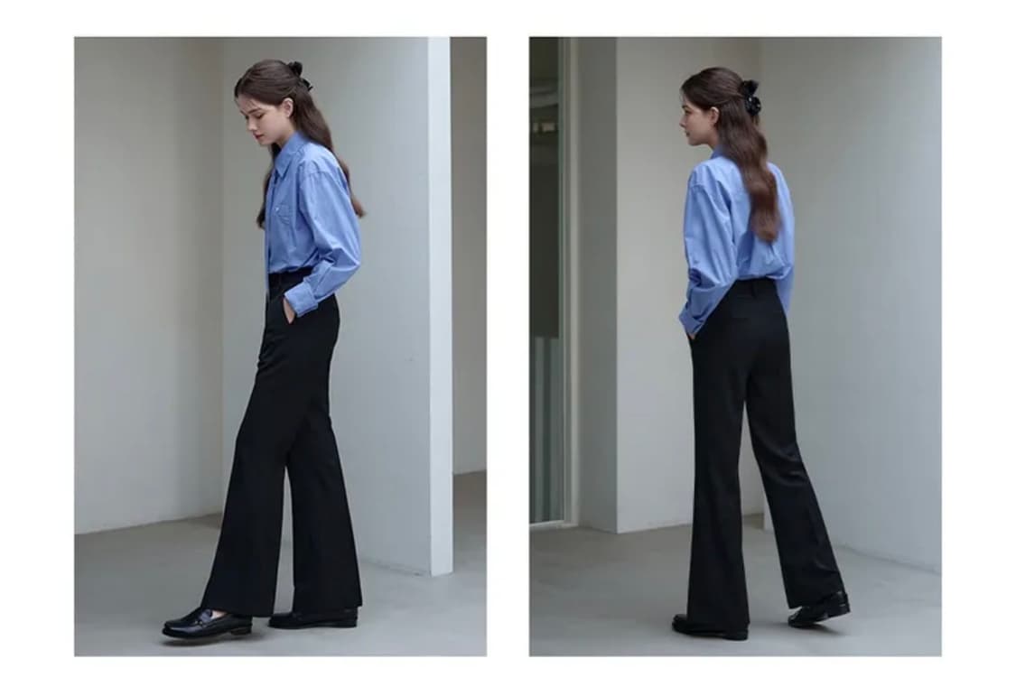 (새상품)(S) 드로우핏 우먼 컴피 울 슬림 부츠컷 슬랙스 BLACK 상품이미지5