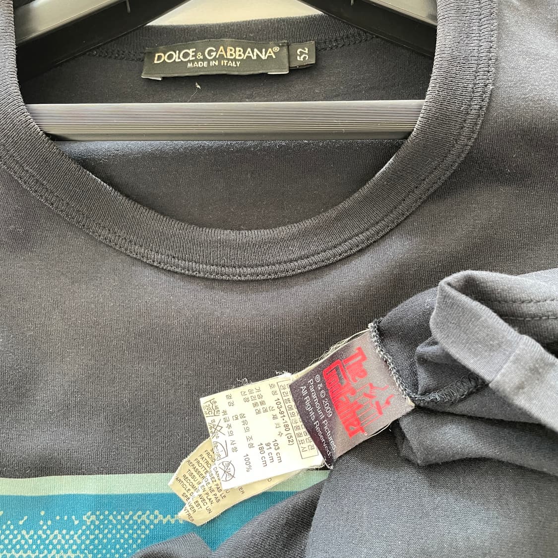 2009 돌체앤가바나 52/공용100-105 네이비 대부 리볼버 티셔츠 상품이미지8
