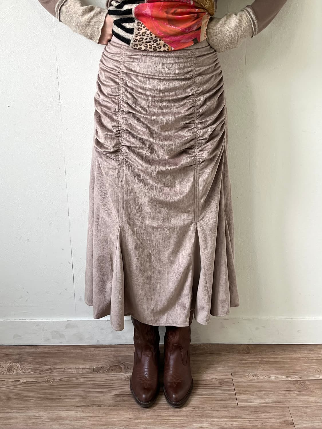 Meiru 셔링 코르셋 롱 스커트 상품이미지4