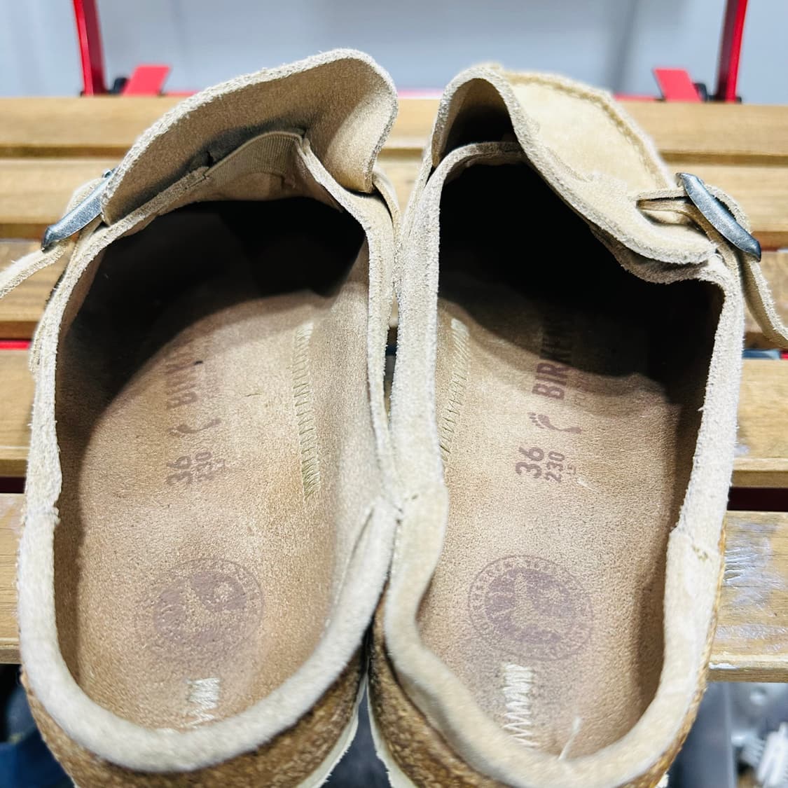 230) 버켄스탁 뮬 여성 여자 슬리퍼 버클리 스웨이드 벨트 상품이미지7