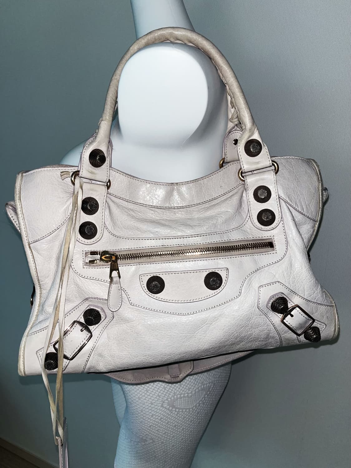 Balenciaga 00’s Vintage 아이보리 모터백 상품이미지5