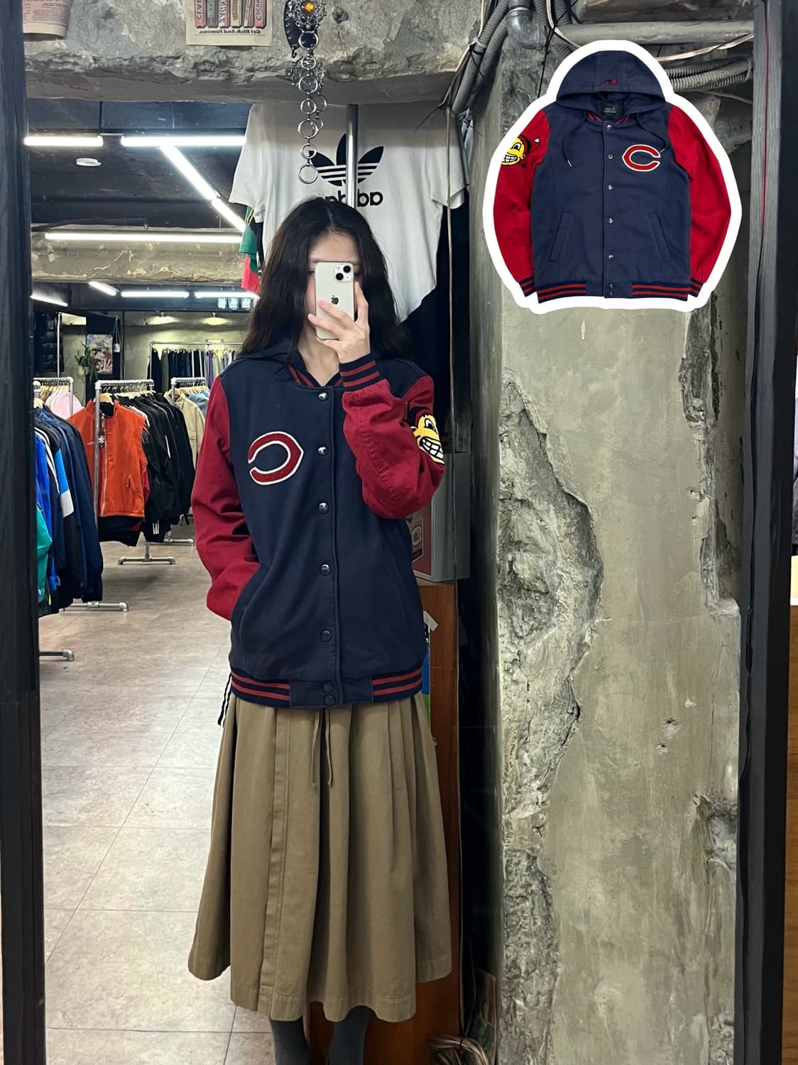 엠엘비 클리블랜드 인디언스 바시티 자켓 네이비 100 #csz2858 상품이미지1