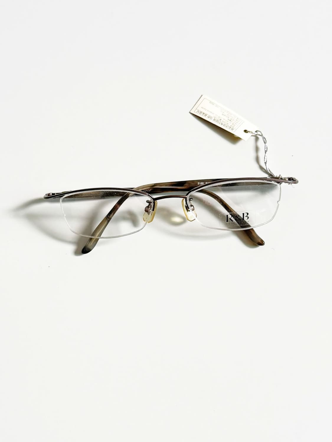 R&B EYEWEAR 반무테 스퀘어 메탈 프레임 빈티지 안경 상품이미지1