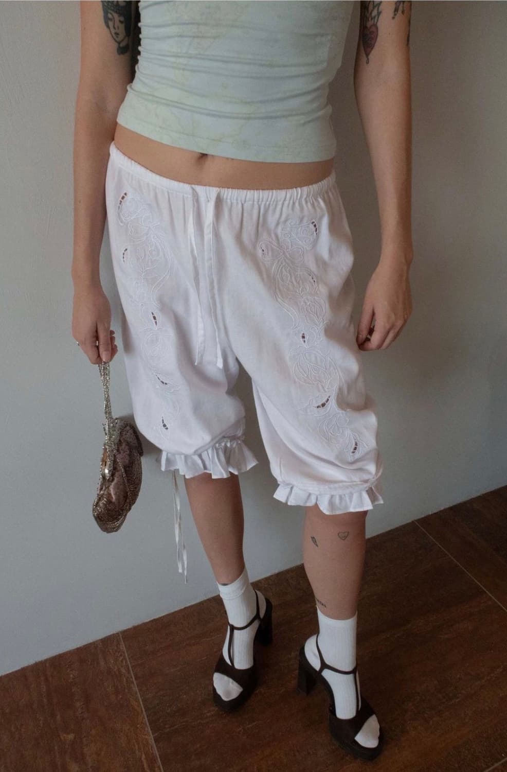 스컬프터 Cottage Cotton Capri Pants White  상품이미지2