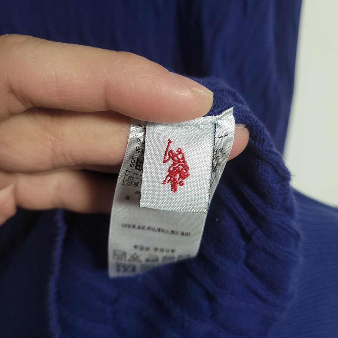 (100) U.S.POLO 폴로아센 꽈배기 니트 네이비 롱슬리브 상품이미지3