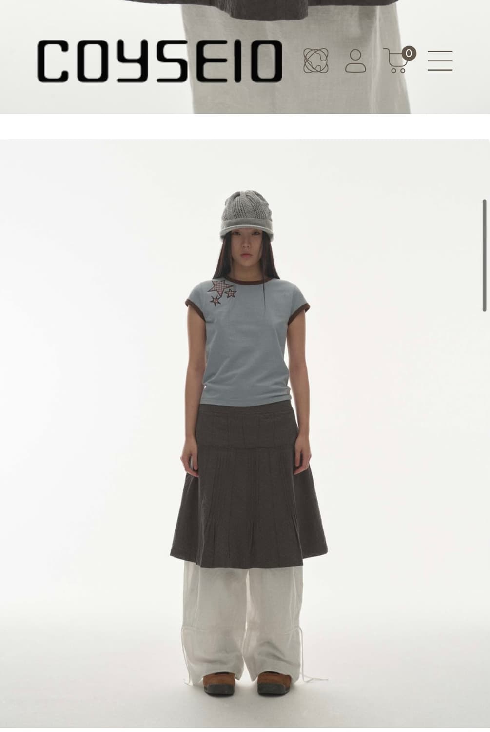 코이세이오 플라워 핀턱 스커트 차콜 0사이즈 상품이미지4