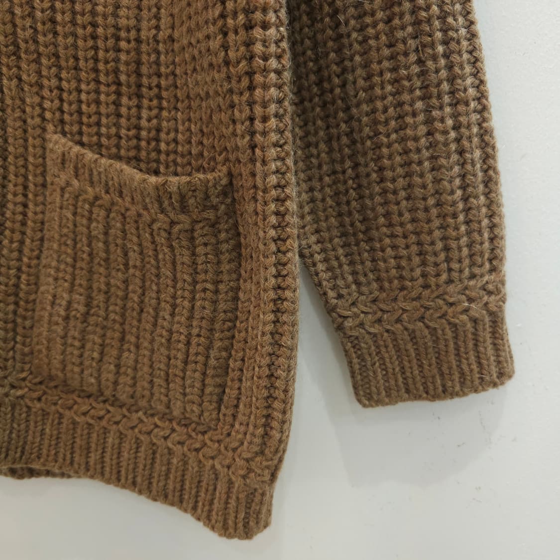 울 혼방 숄 카라 클래식 니트 가디건 일본제 상품이미지4