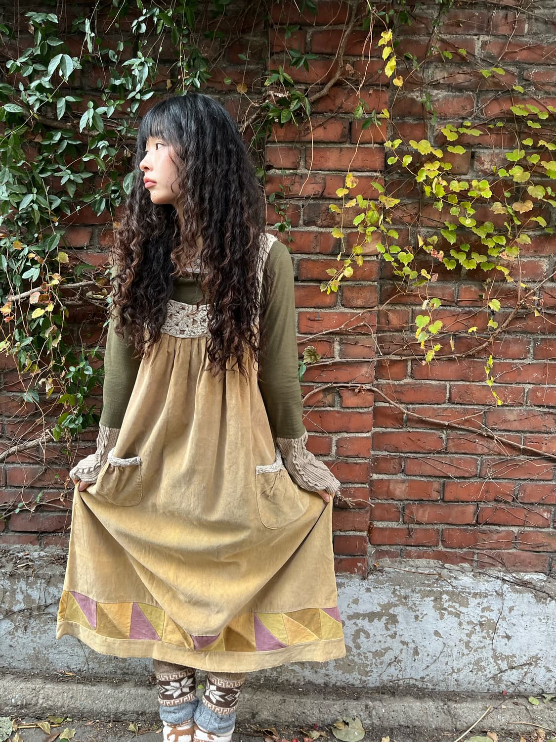 코듀로이 멜빵 원피스 상품이미지1