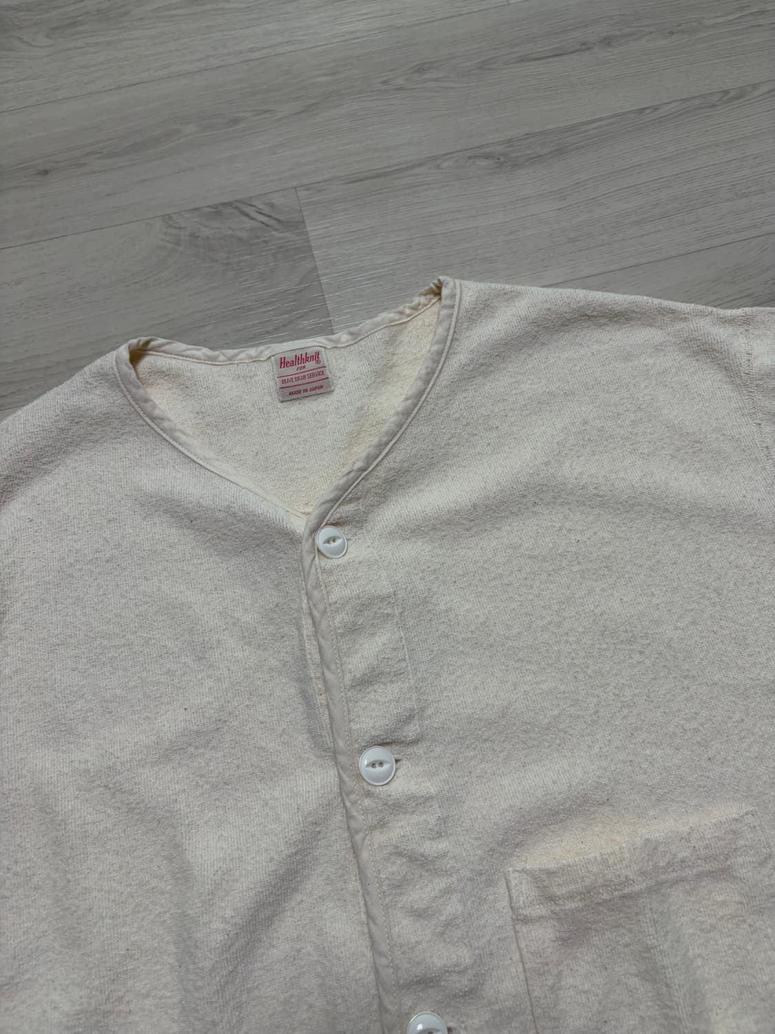 ODS 올리브드랩서비스 헬스니트 크루 가디건 로우 L사이즈 판매 상품이미지2