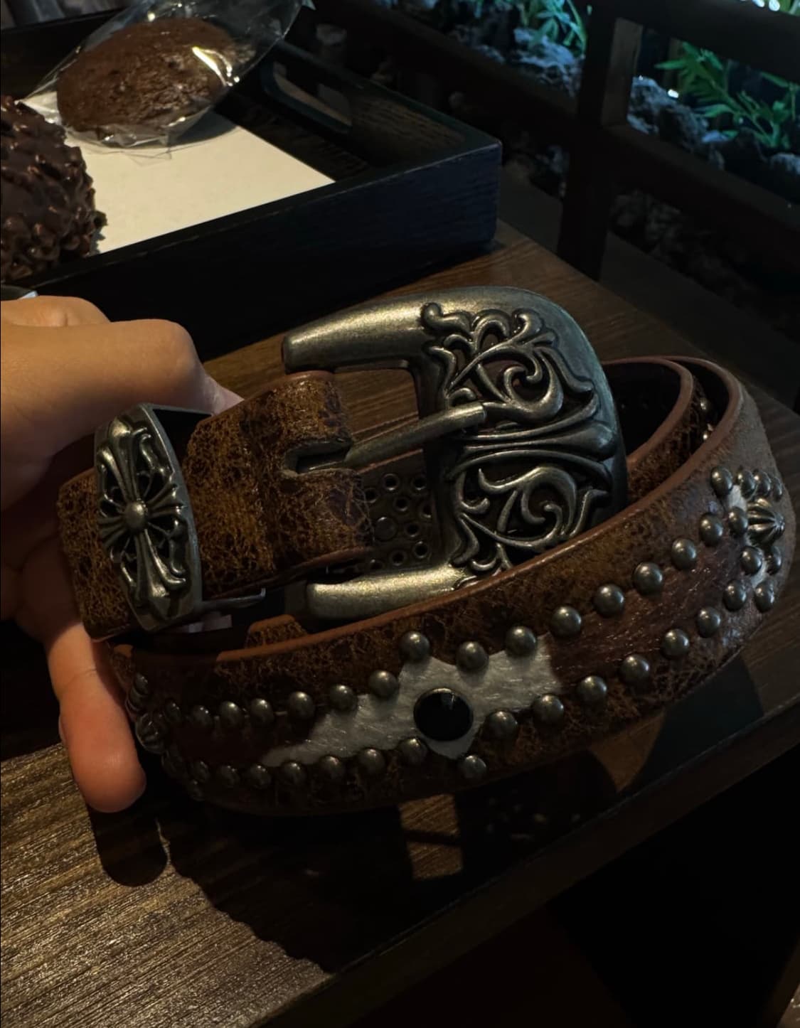 빈티지 웨스턴 호피 벨트 새상품 상품이미지2