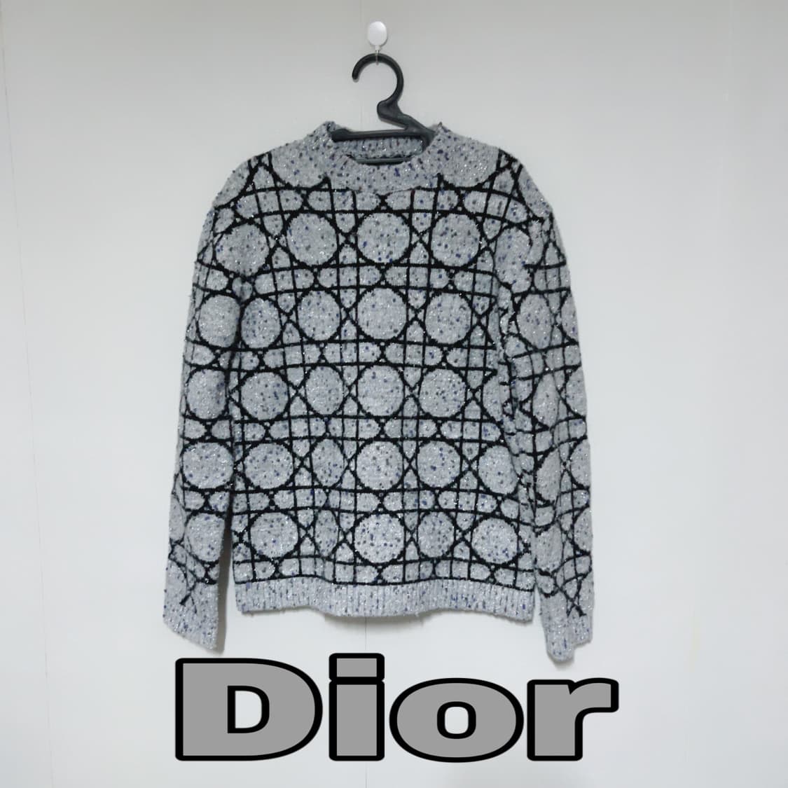 디올 그레이 로고패턴 젠더리스 니트 상품이미지1