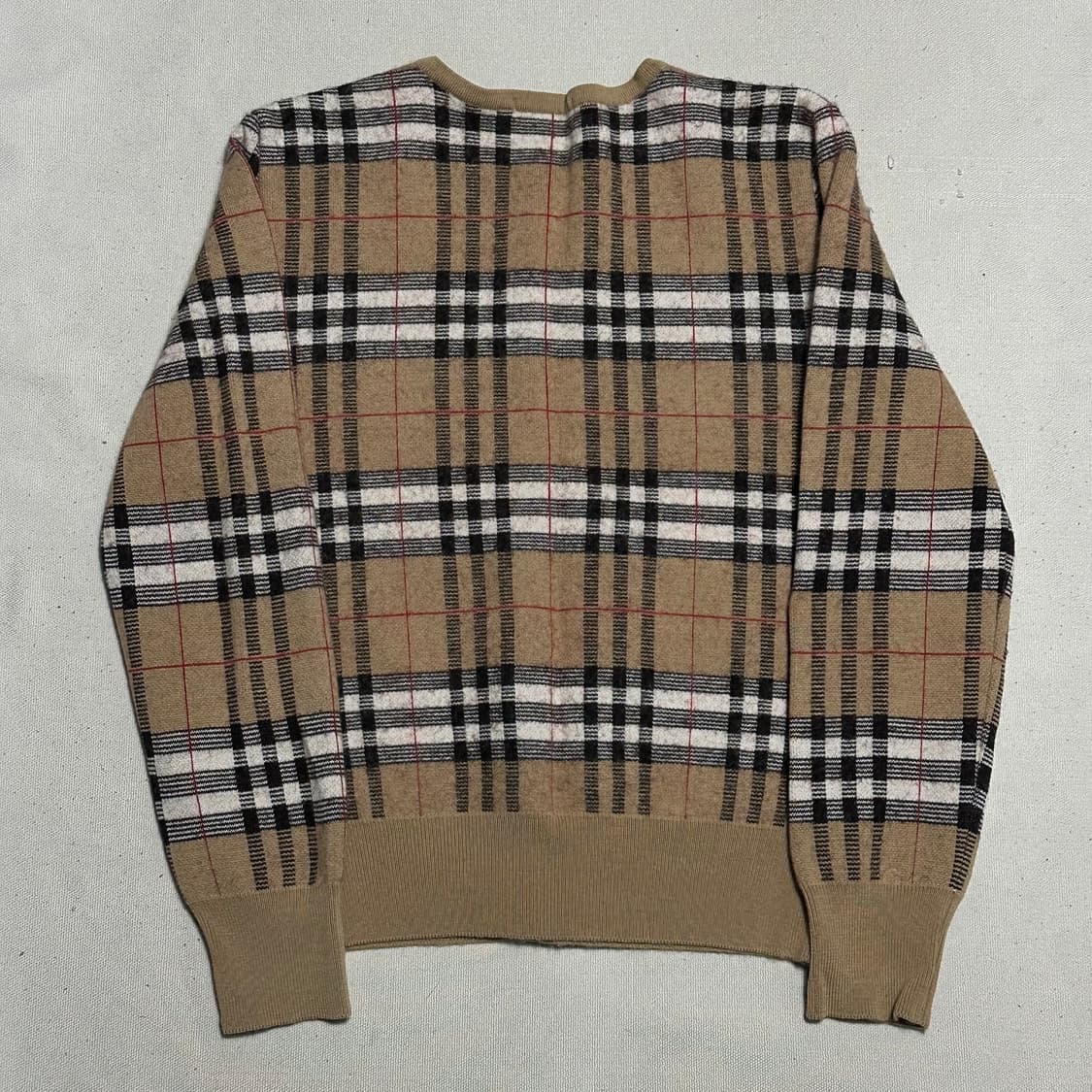 S 버버리 노바체크 여성용 라운드넥 가디건 상품이미지3