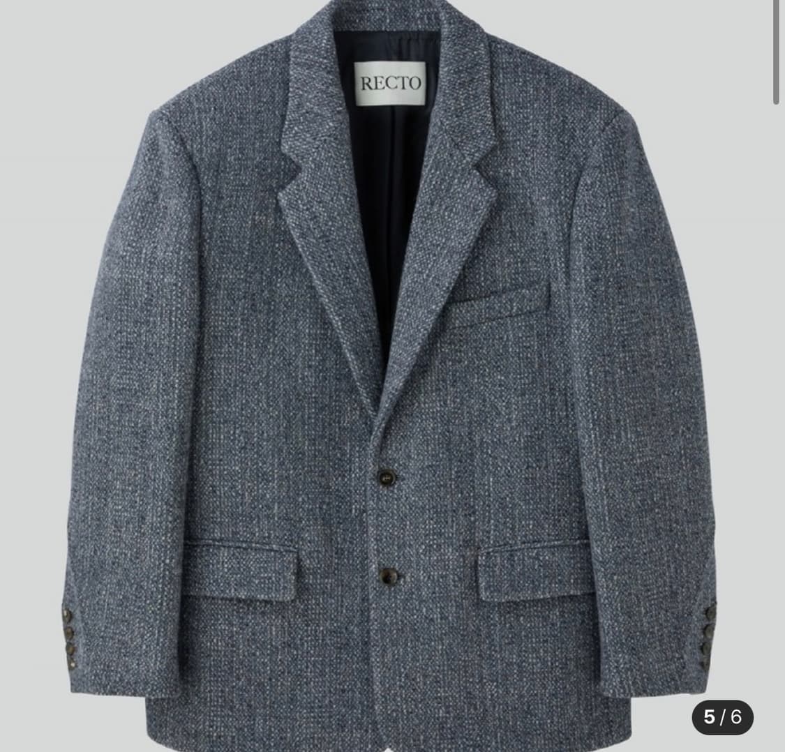 [L] 렉토 서스테이너블 울 블렌드 오버사이즈 자켓 다크 그레이 상품이미지5