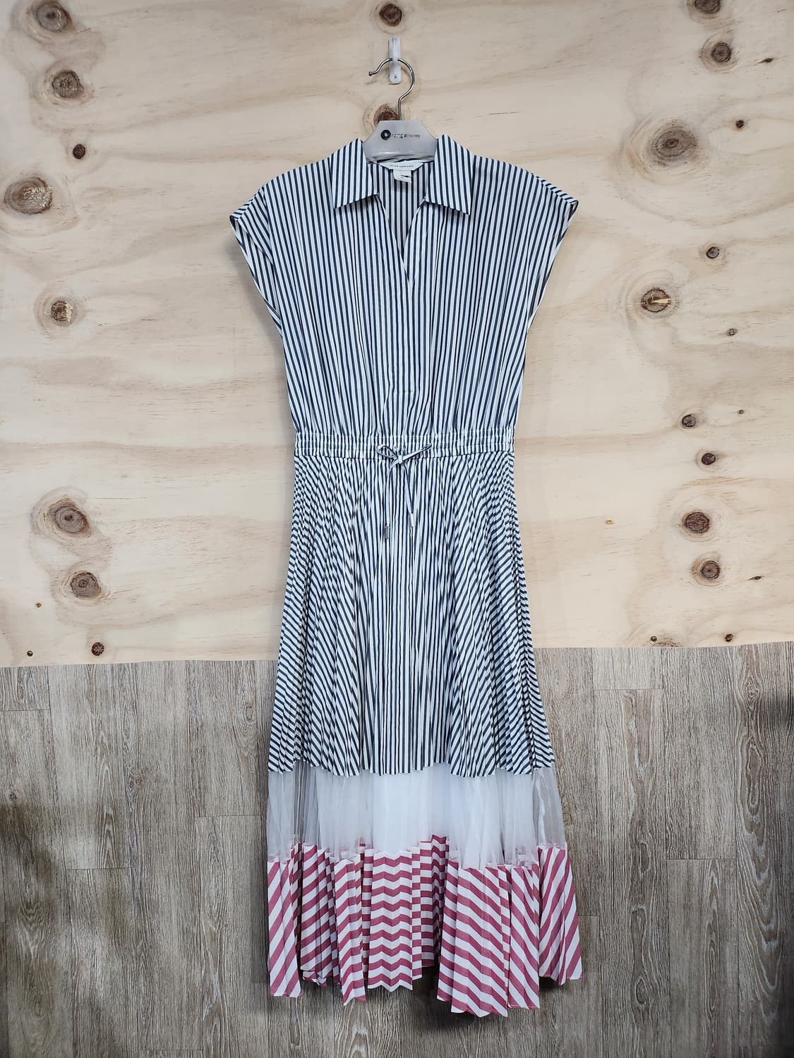 1002) 클럽모나코 셔츠형 스트라이프 롱 원피스 상품이미지1