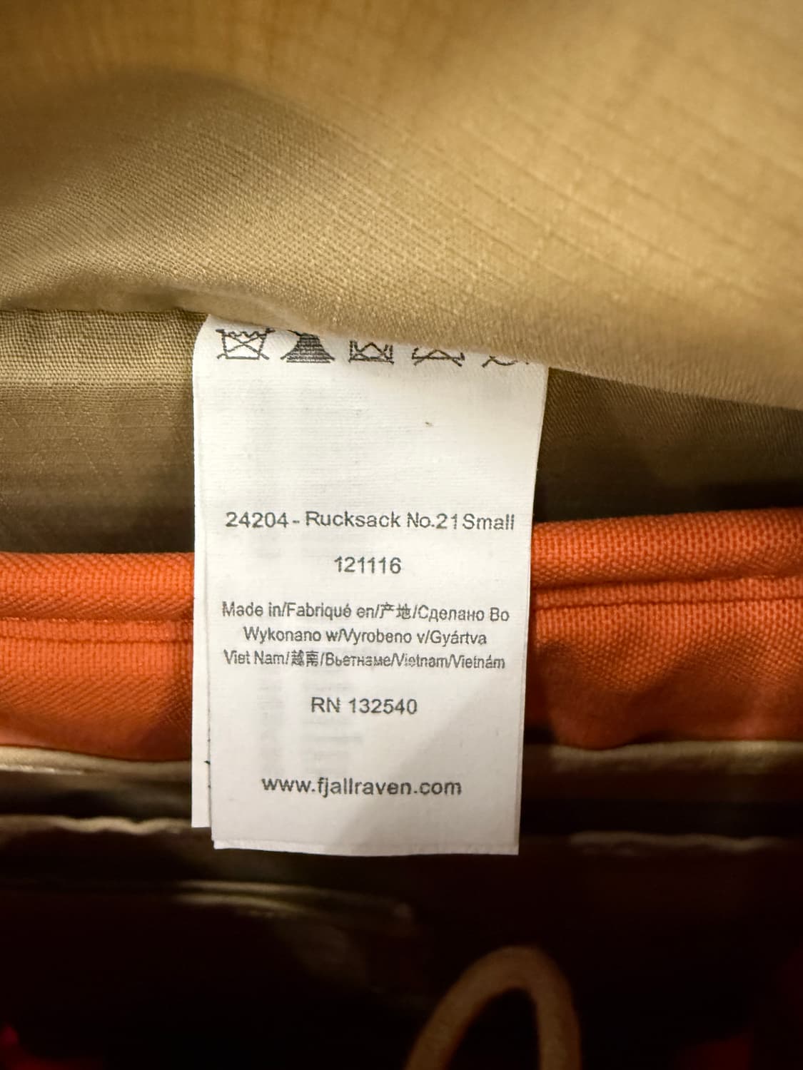 피엘라벤 24 Rucksack No.21 스몰 오렌지 백팩 상품이미지4