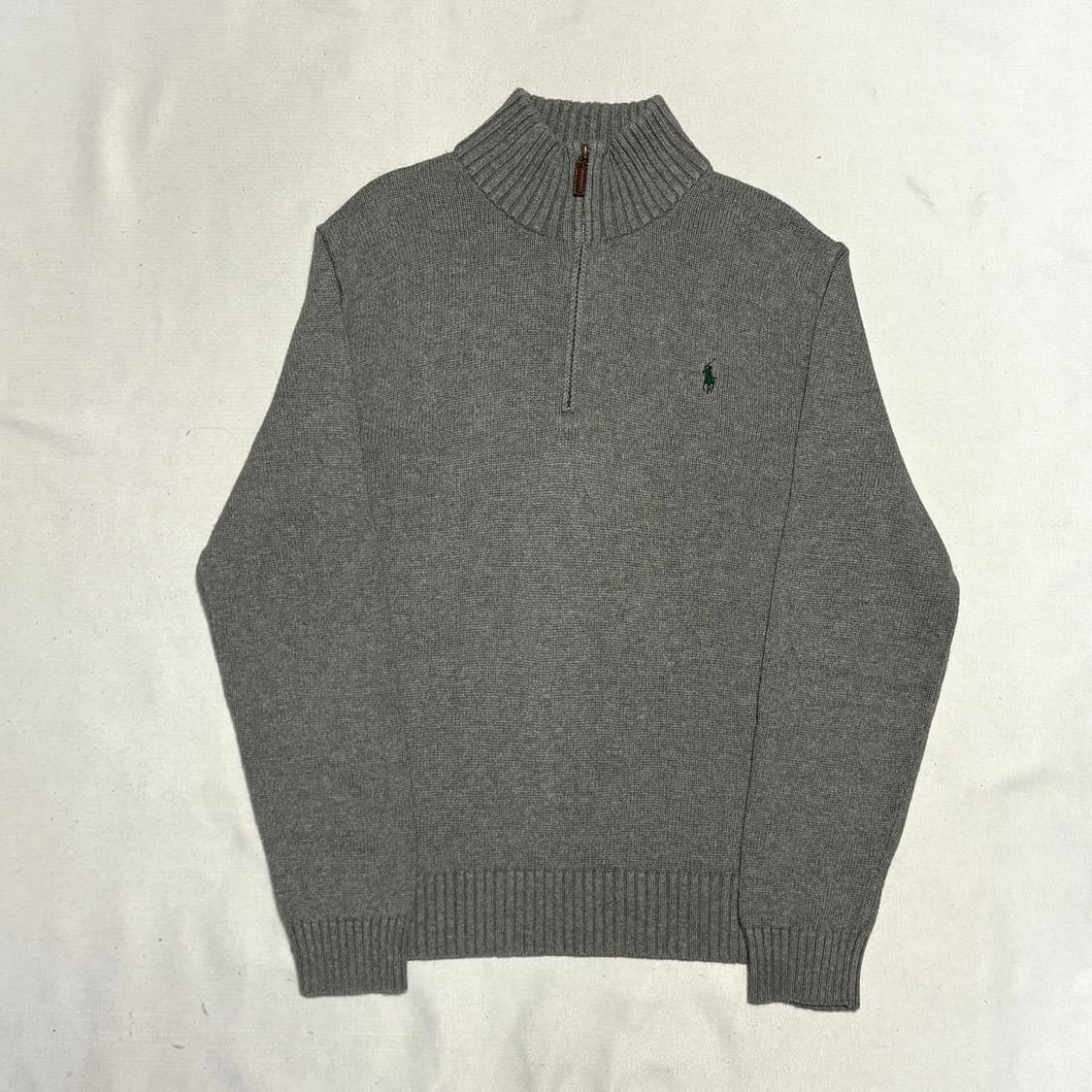 M 폴로 랄프로렌 그레이 코튼 하프 집업 니트 스웨터 상품이미지2