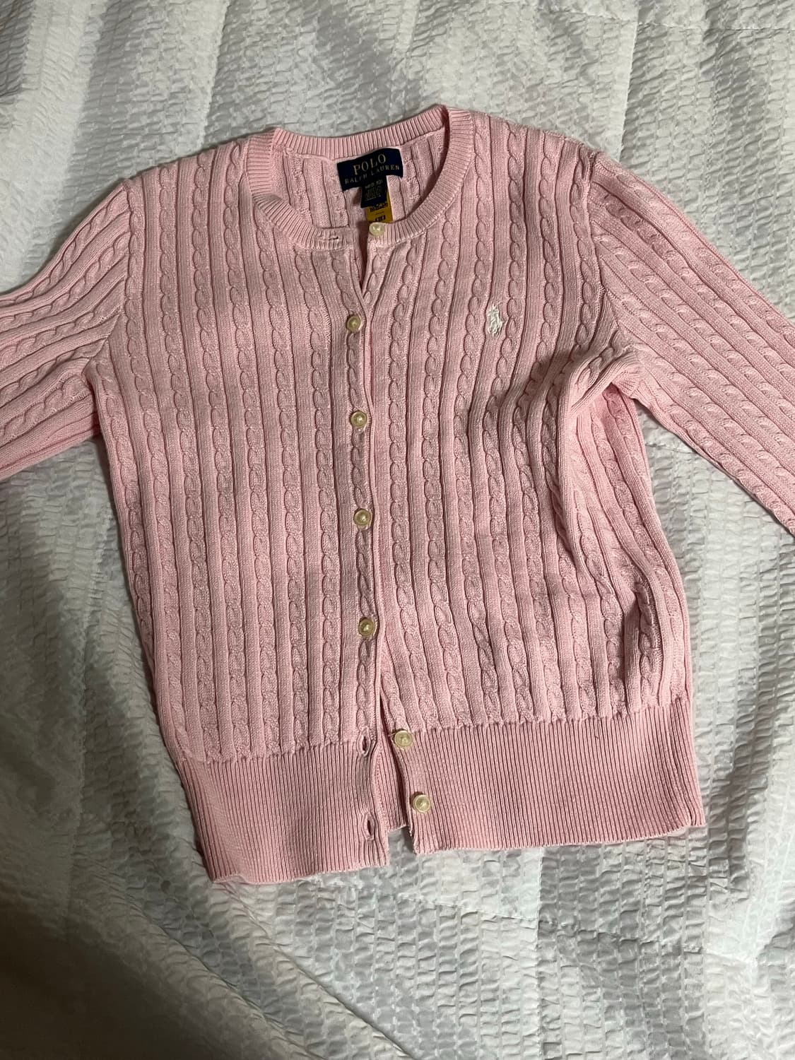 폴로 걸즈 핑크 가디건 m 상품이미지1