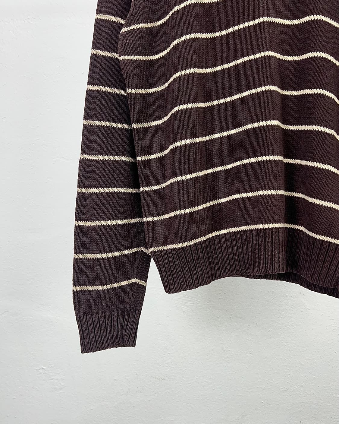 폴로 랄프로렌 브라운 스트라이프 라운드 코튼 니트 상품이미지4