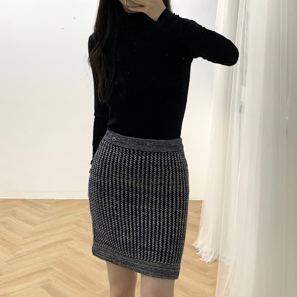 샤넬 실크 캐시미어 니트 스커트 상품이미지1