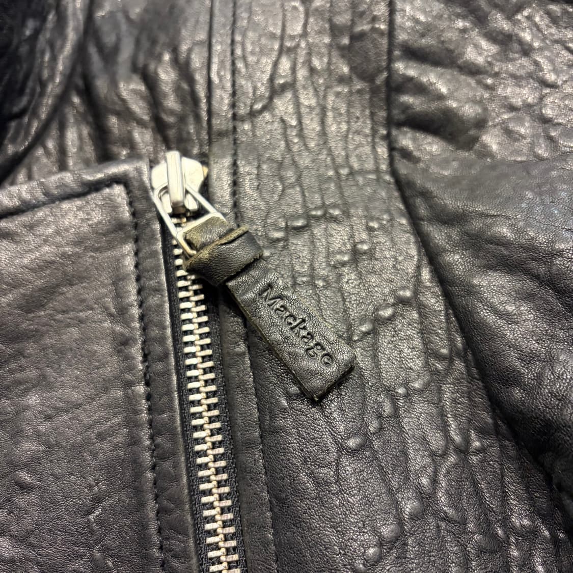 [L] 맥케이지 양가죽 수입택 블랙 가죽 라이더 자켓 C658 상품이미지4