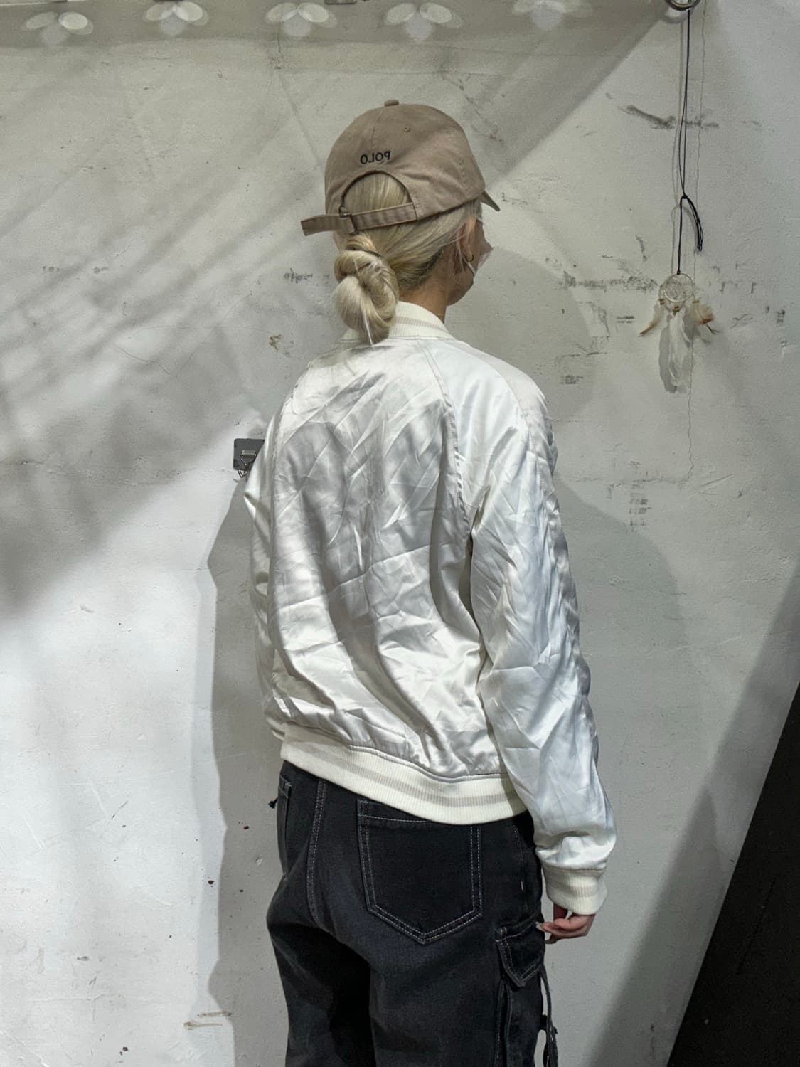 일본 빈티지 화이트 빈티지 크롭 스카잔 자켓  상품이미지3