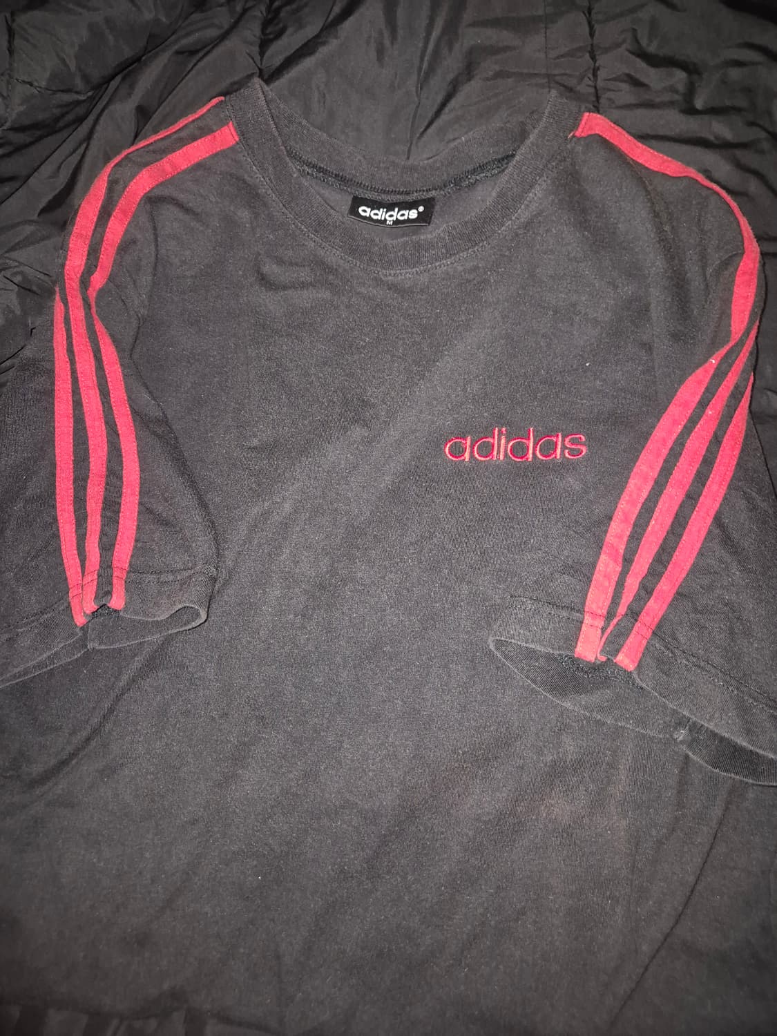 베이프맛 아디다스 빈티지 올드스쿨 반팔 블랙 레드 M 상품이미지4