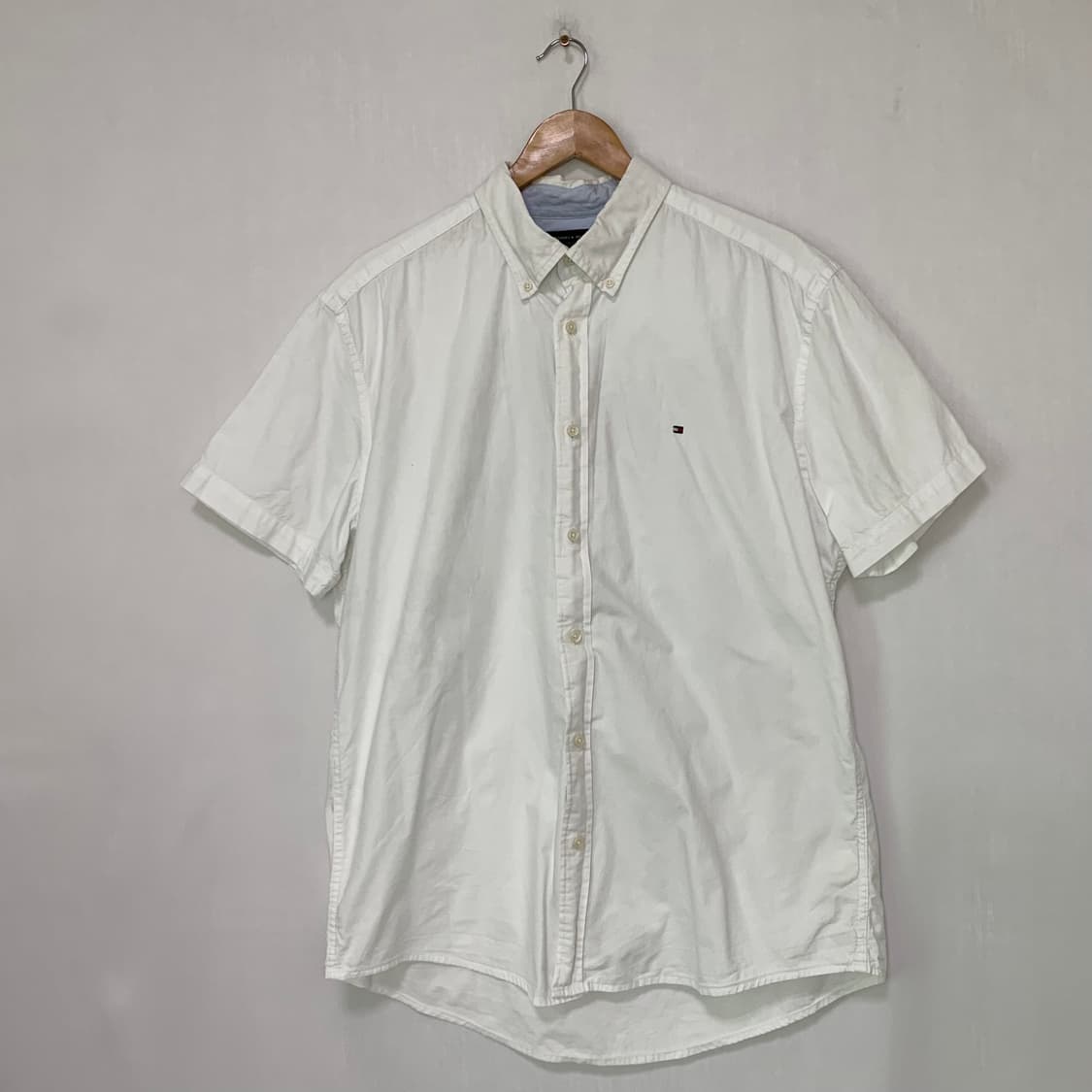 타미힐피거 빈티지 스탠다드 반팔 셔츠 화이트 남성 XL 상품이미지1
