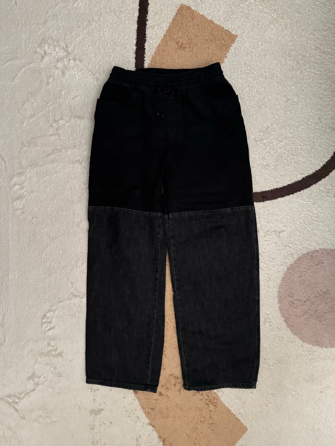 아모멘토 드로우스트링 데님팬츠 블랙 L 상품이미지2