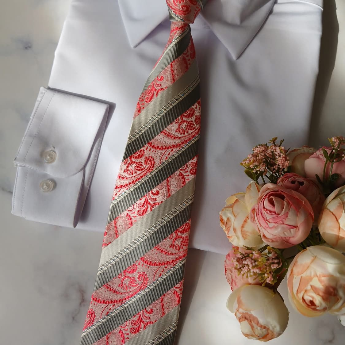 니나리치 실크 페이즐리 스트라이프 넥타이 9.2cm A+등급 A19845 상품이미지7