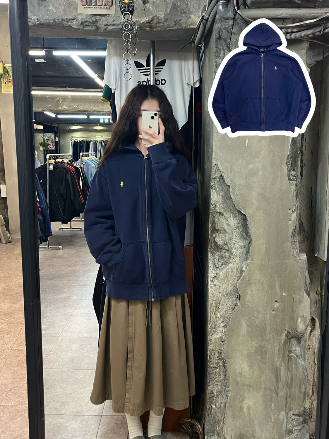 폴로 랄프로렌 기모 후드집업 네이비 XL #csz2472 상품이미지1