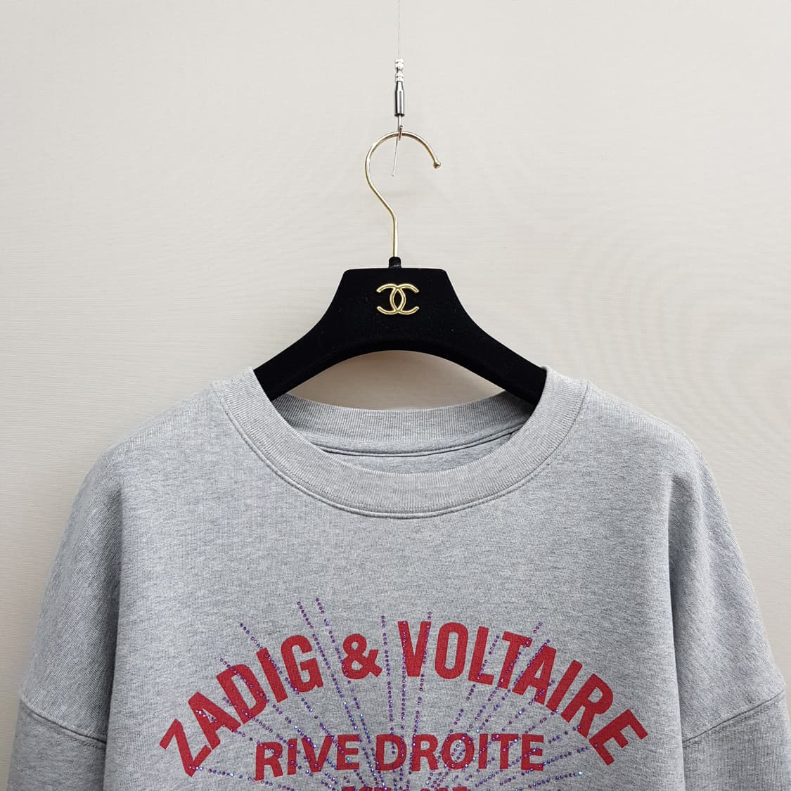 쟈딕앤볼테르 아트 그래픽 크롭 맨투맨 XS사이즈 상품이미지3