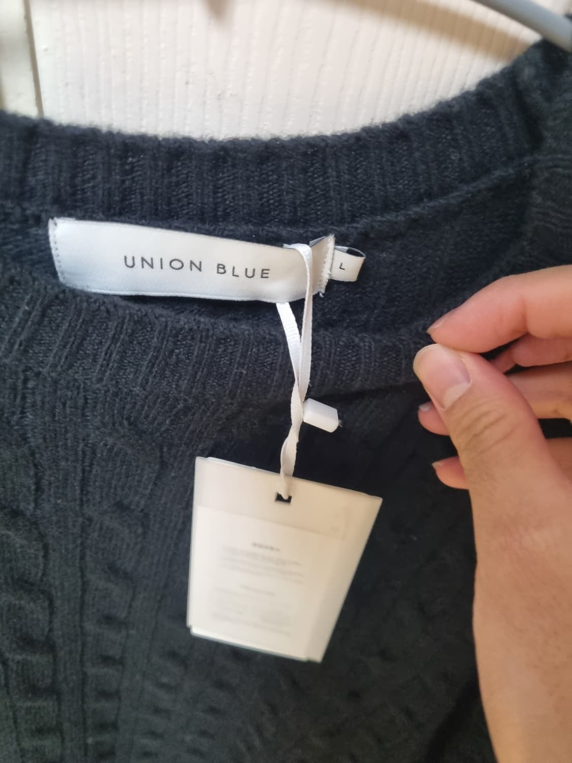 유니온블루 케이블 메리노 니트 블랙 L사리즈 새상품 상품이미지2